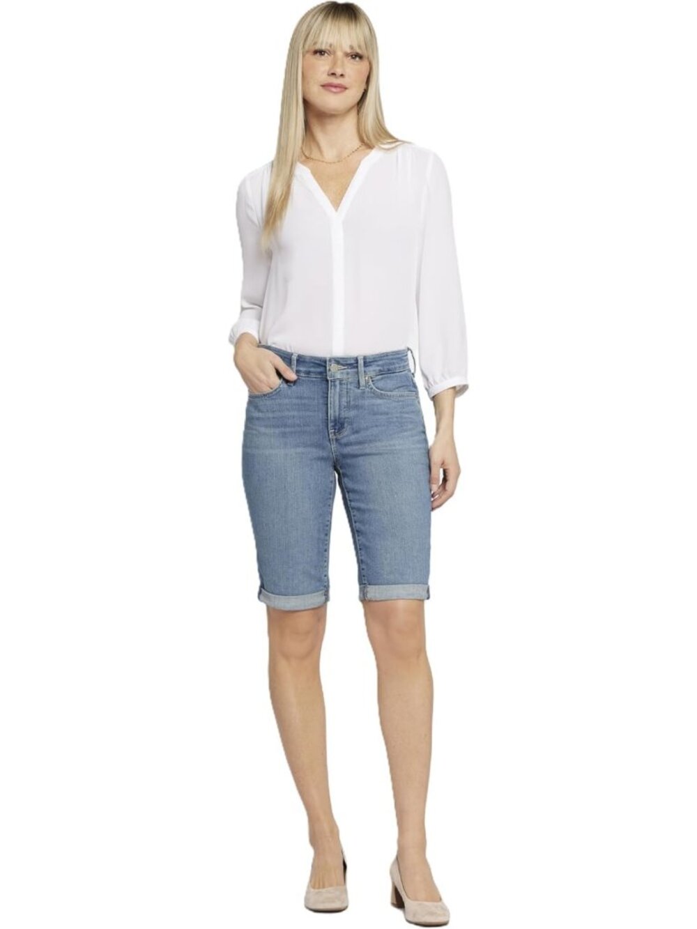 Stylish Women's Roll Cuff Denim Shorts - Perfect for Summer & Casual Outings